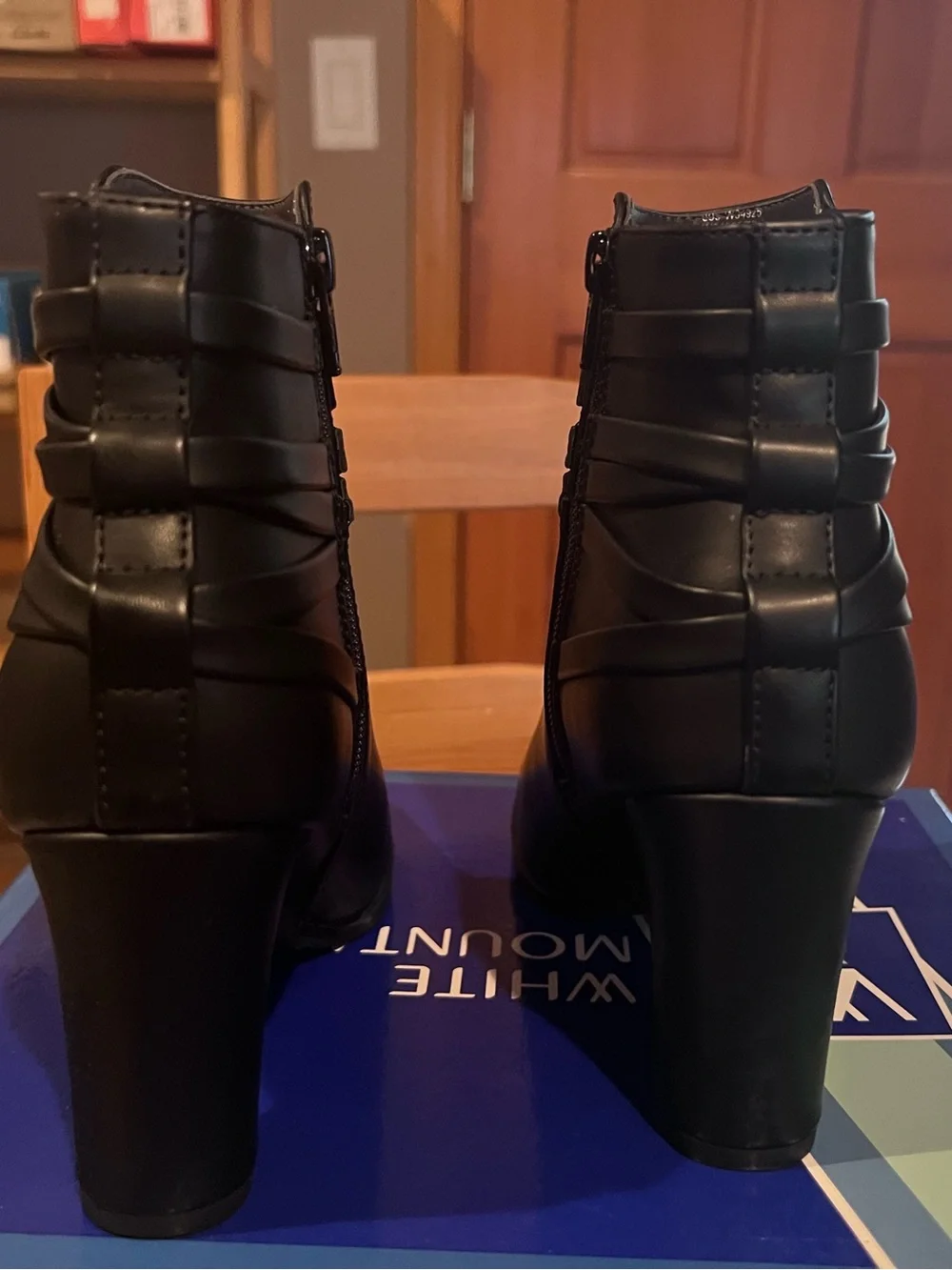 White Mountain Black Wrap-Detail Ankle Booties